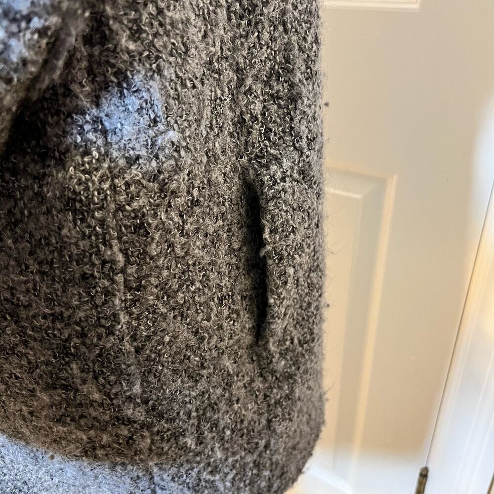 DKNY Peacoat Wool Blend Double Breasted Boucle Grey and Black Size 2 - Picture 5 of 14